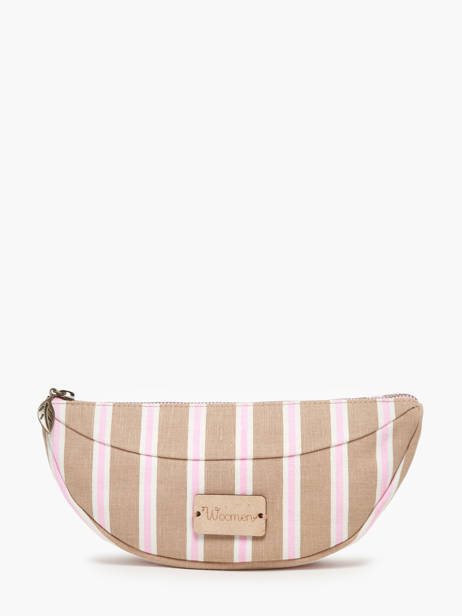 Zipped Cotton Calamus Pouch Woomen Beige calamus WCAL97