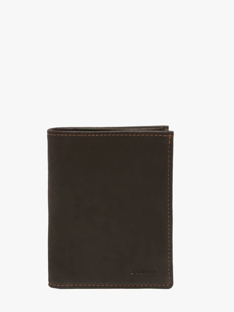 Leather Wallet Oil Etrier Brown oil EOIL241