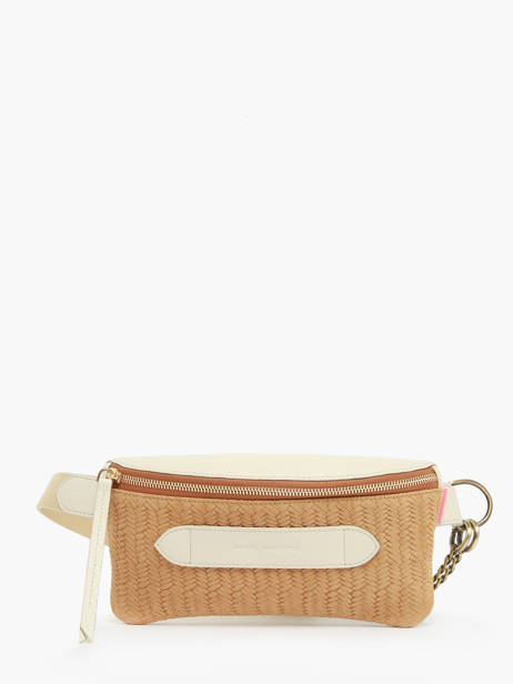 Suede Leather Coachella Belt Bag With Braid Motif Marie martens Beige coachella CVT