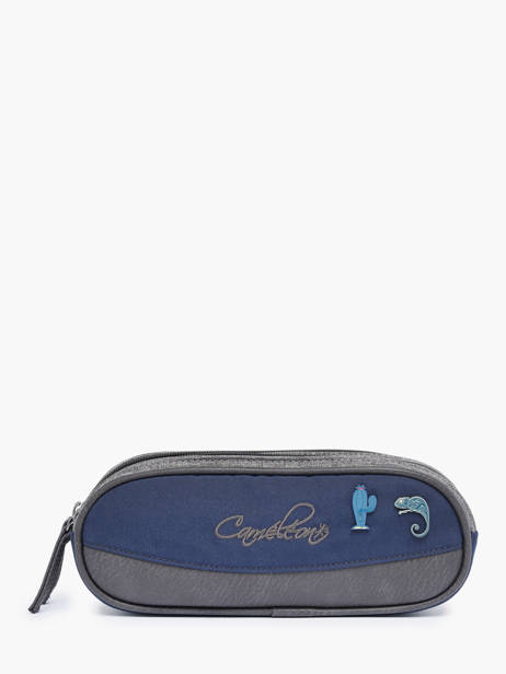 2-compartment  Pouch Cameleon Blue vintage pin's TROU