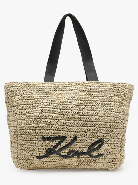 Shopping Bag K Signature Raphia Karl lagerfeld White k signature 241W3064