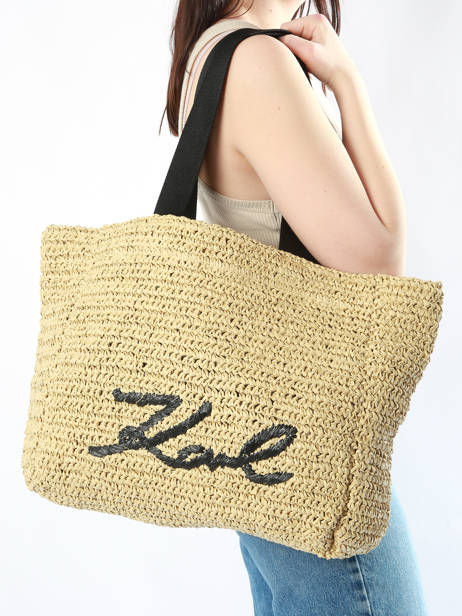 Shopping Bag K Signature Raphia Karl lagerfeld White k signature 241W3064 other view 1