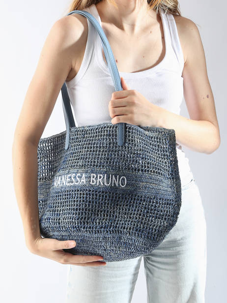 Shopping Bag Cabas Raphia Vanessa bruno Blue cabas raphia 60V40468 other view 1