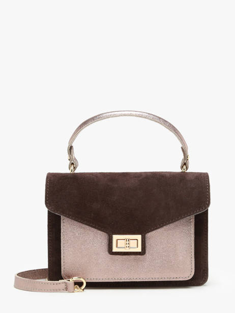 Sac à Main Velvet Cuir Milano Marron velvet VE21061G