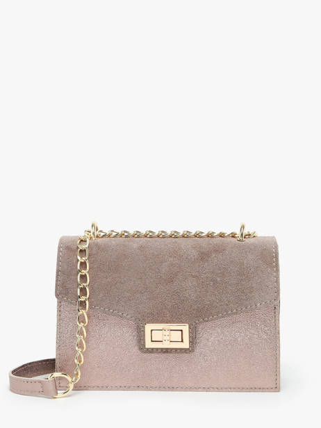 Leather Velvet Crossbody Bag Milano Gray velvet VE21121