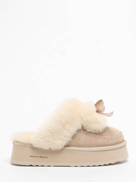 Slippers In Leather Nathan baume Beige women 242N7501