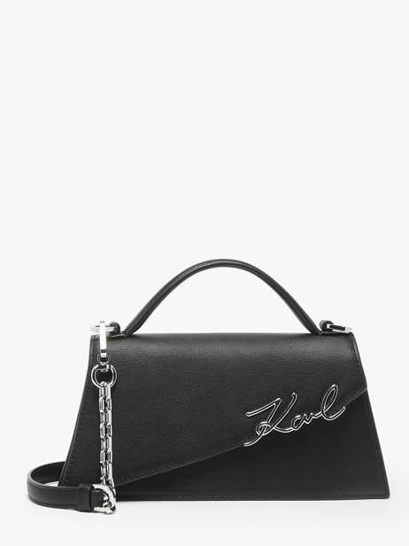 Crossbody Bag K Signature Leather Karl lagerfeld Black k signature 246W3099