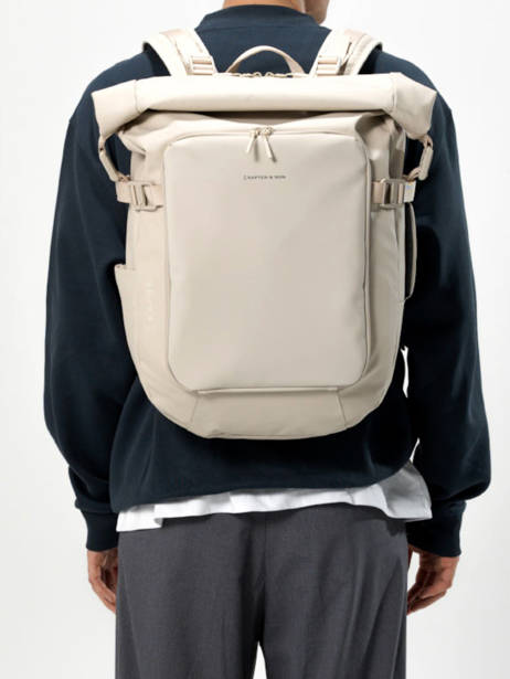 Backpack Kapten and son Beige backcpack LISBON other view 1