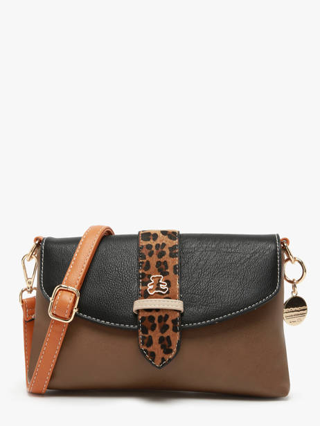 Sac Bandoulière Leopard Lulu castagnette Noir leopard SORRY