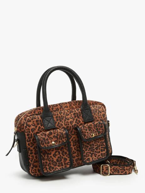 Sac Bandoulière Leopard Cuir Paul marius Noir leopard DANDSLEO vue secondaire 1