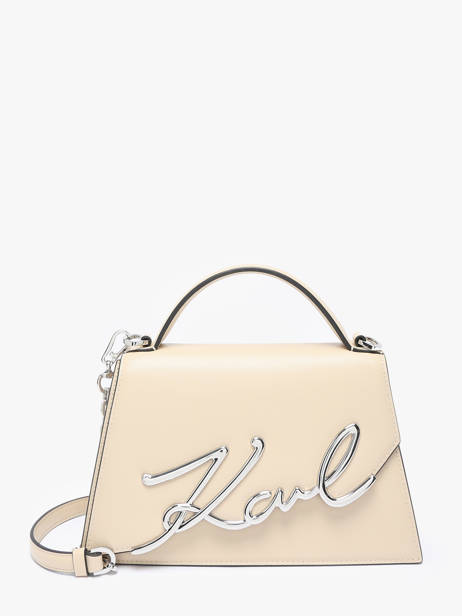 Shoulder Bag K Signature Leather Karl lagerfeld Beige k signature A1W30036