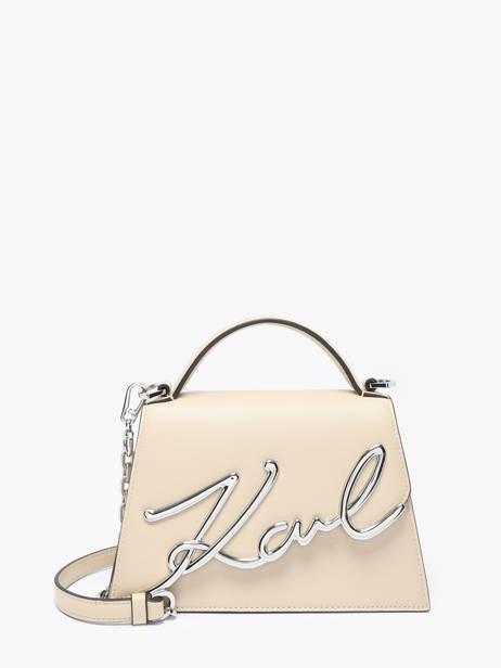 Sac Bandoulière K Signature Cuir Karl lagerfeld Beige k signature A1W30038