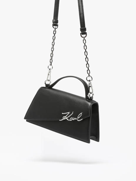 Sac Bandoulière K Signature Cuir Karl lagerfeld Noir k signature A1W30458 vue secondaire 2