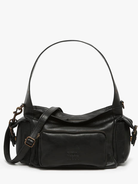 Sac Porté épaule Cargo Cuir Basilic pepper Noir cargo BCAR05