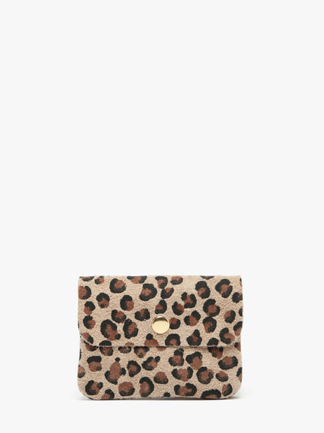 Coin Purse Leather Milano Brown velvet leopardo VL23092