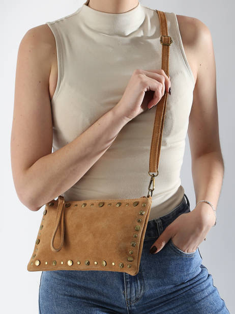 Crossbody Bag Velvet Leather Milano Brown velvet VE241111 other view 1