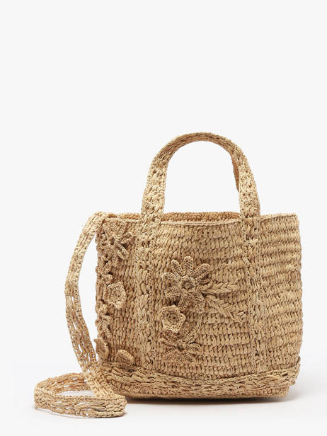 Sac Cabas Xs Raphia Fleuri Vanessa bruno Beige cabas raphia 25V40410