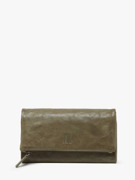 Portefeuille Cuir Biba Vert wallet TOT2L