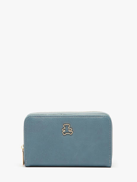 Portefeuille Lulu castagnette Bleu zip CAROL105