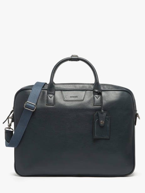 Porte-documents Flandres 2 Compartiments + Pc 17'' Cuir Etrier Bleu flandres EFLA8262
