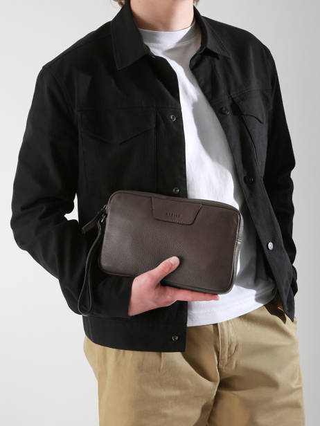Pochette Homme Flandres Cuir Etrier Marron flandres EFLA733S vue secondaire 1