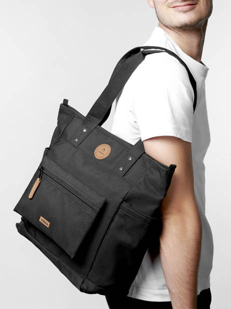Sac Porté épaule A4 Adventurer Polyester Recyclé Cabaia Noir adventurer TOTEBAGM vue secondaire 1