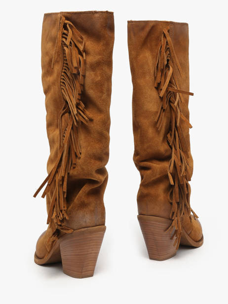 Bottes à Talon En Cuir Metisse Marron women XD1040 vue secondaire 2