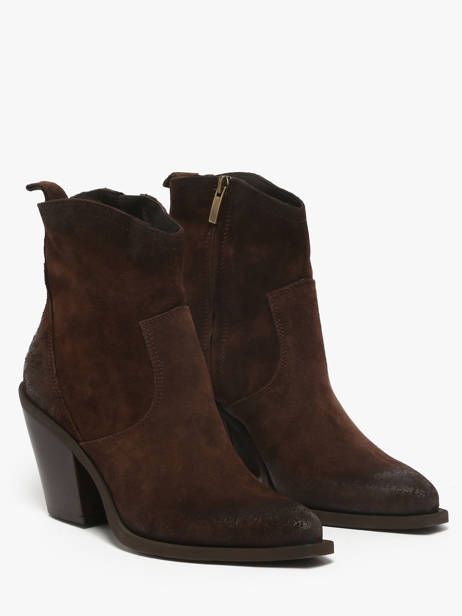 Santiags En Cuir Metisse Marron women DX798 vue secondaire 1