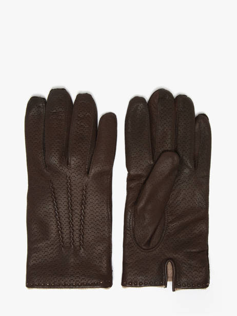 Gants Homme En Cuir Avec Doublure En Laine Omega Marron men gloves L