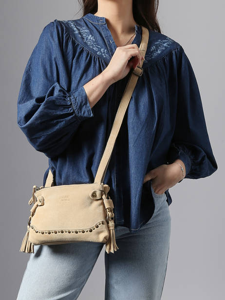 Sac Bandoulière Houston Cuir Basilic pepper Beige houston BHOU82 vue secondaire 1