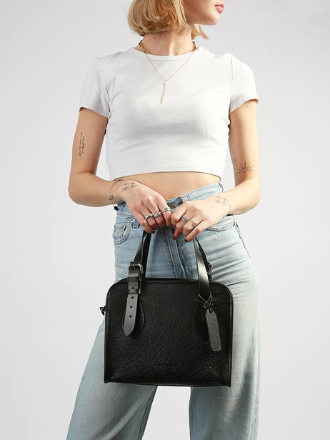 Sac Porté Main Vintage Cuir Paul marius Noir vintage S vue secondaire 1