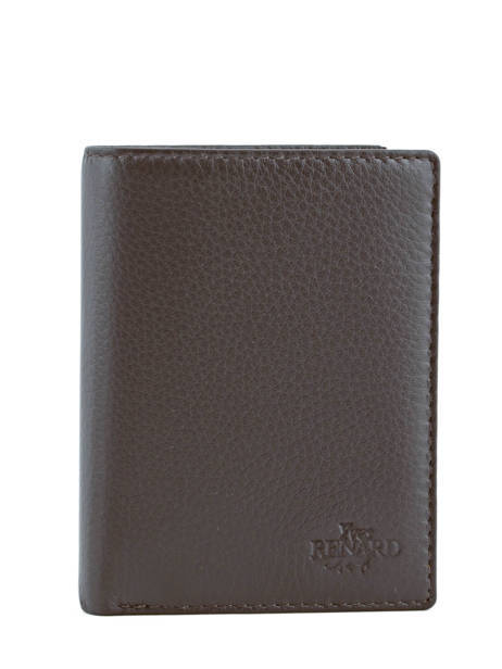 Wallet Leather Yves renard Brown foulonne 23419