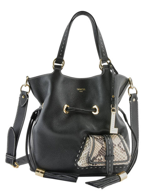 Sac Seau M Premier Flirt Python Cuir Lancel Noir premier flirt A10529