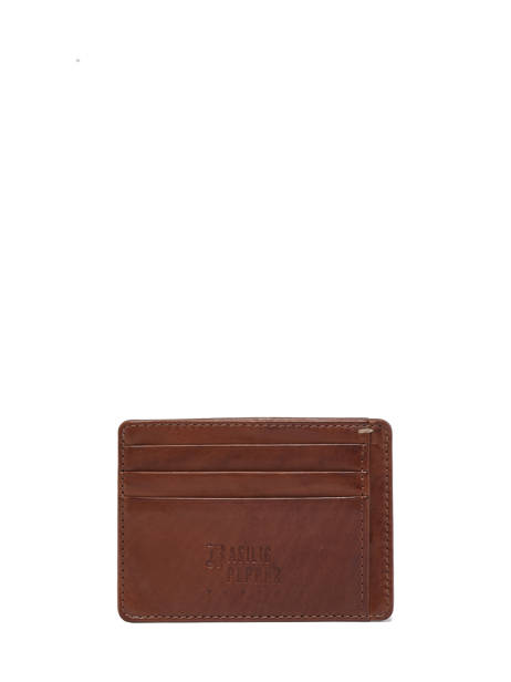 Porte Cartes Leather Basilic pepper Brown traveler BTRA95