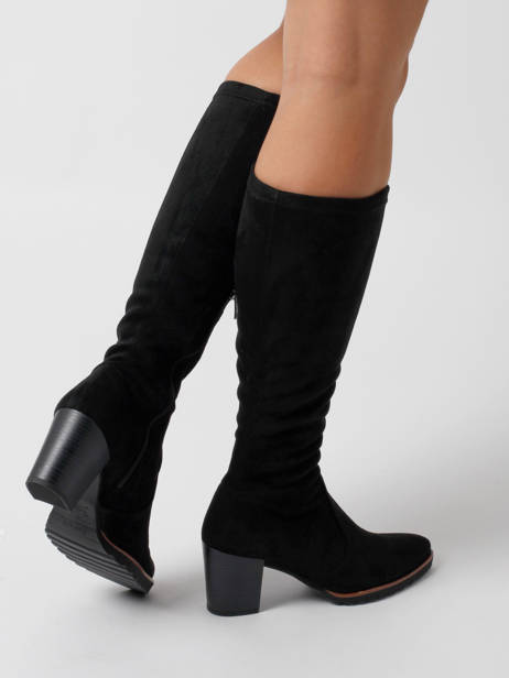 Thais Heeled Boots In Leather Dorking Black theme D7890 other view 2